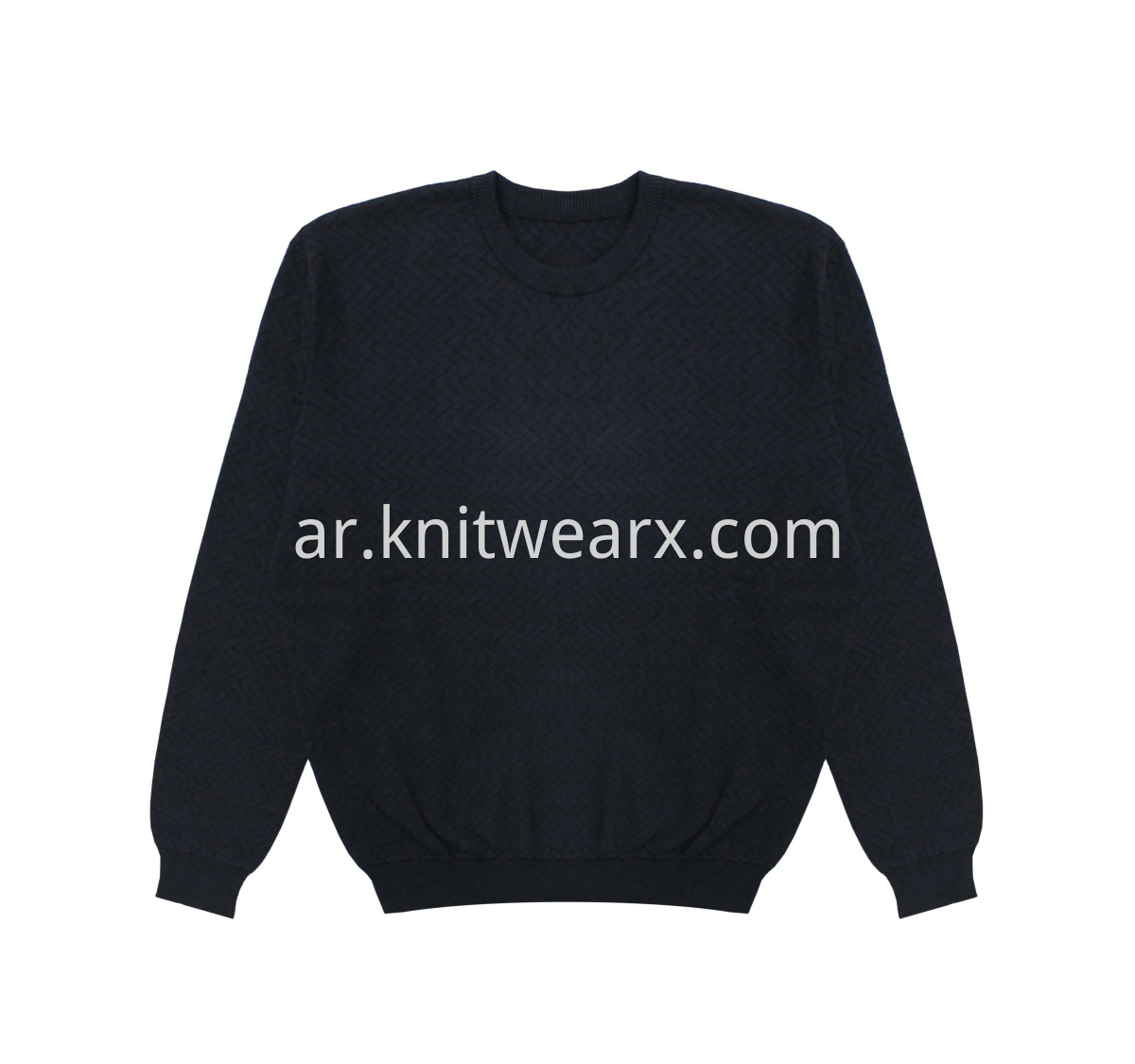 Men's Knitted Twill Jacquard Oversize Crewneck Pullover